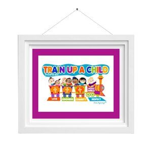 Train Up A Child Artwork Christian Artwork (Purple)